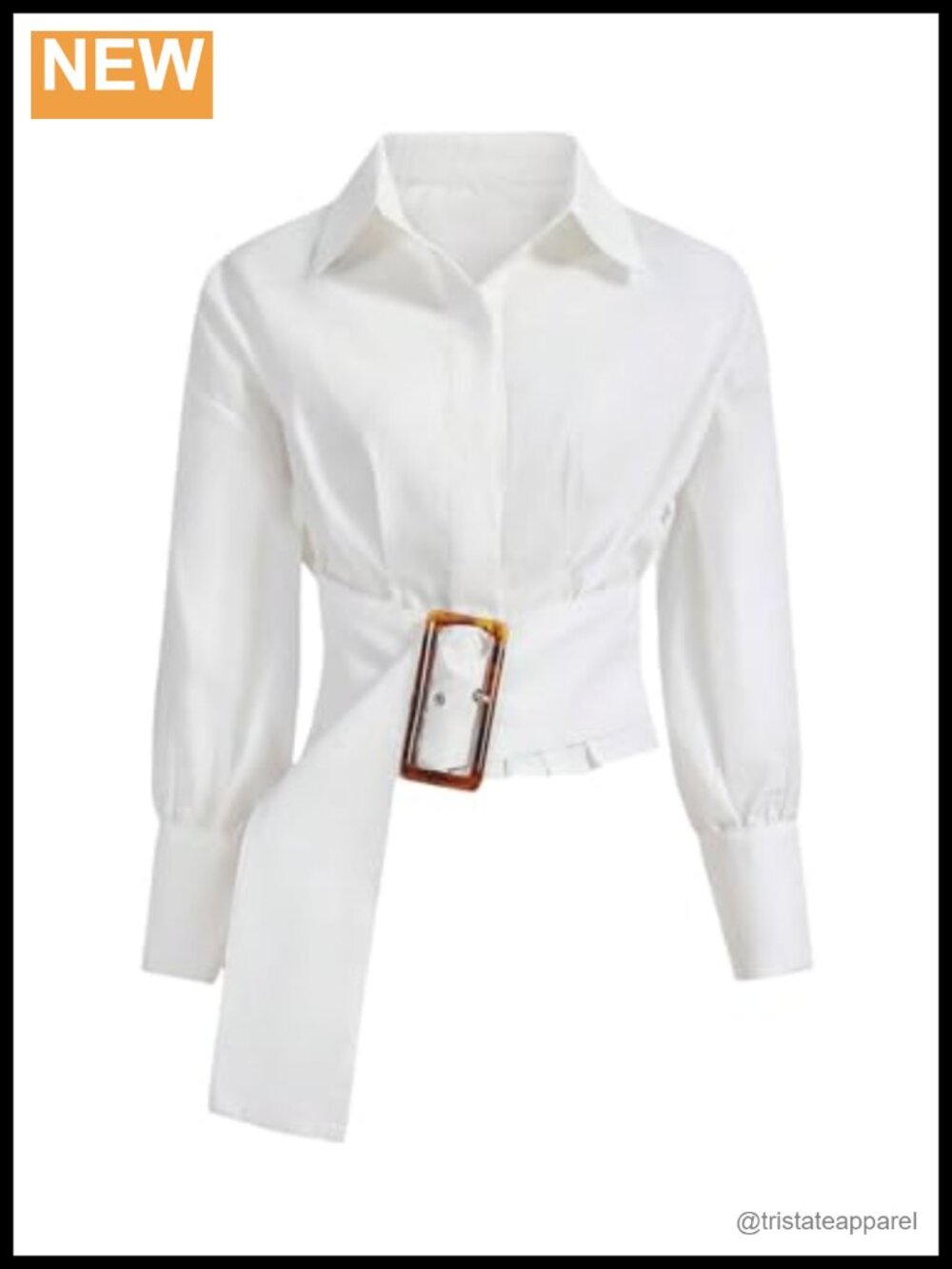 Cropped Y2K Pleated Tunic Blouse with Belt